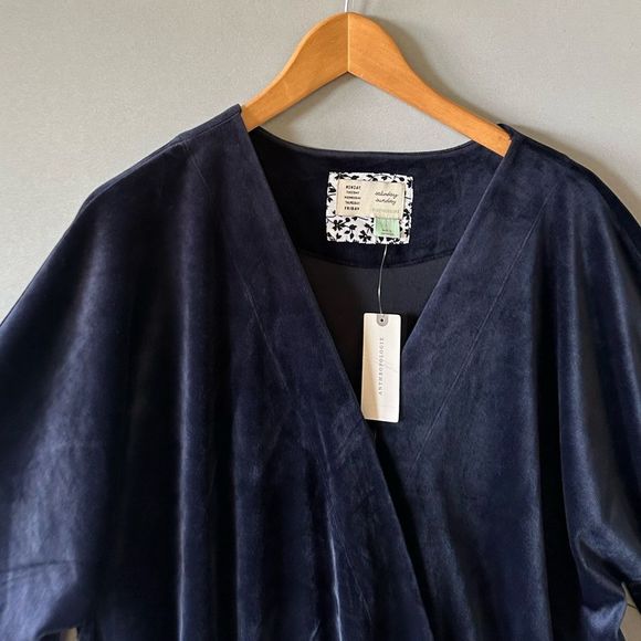 NWT Saturday Sunday Jumpsuit Romper Women Size L Navy Velvet - Picture 9 of 10